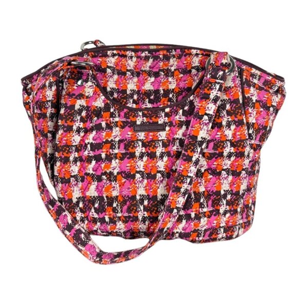 Vera Bradley Glenna Tote Handbags Houndstooth Pink & Orange Tweed - Picture 1 of 12